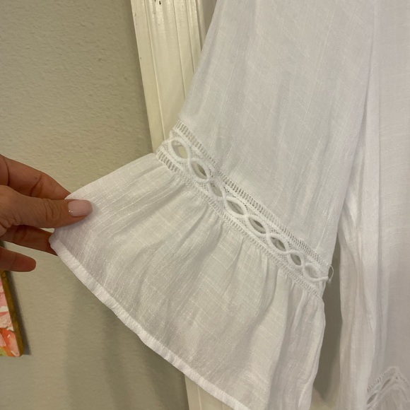 ZAC & RACHEL 1X sheer Boho flowy white top - Picture 2 of 9